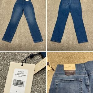 NYDJ womens pullon skinny cool embrace jeans sz 0 dark wash stretch denim